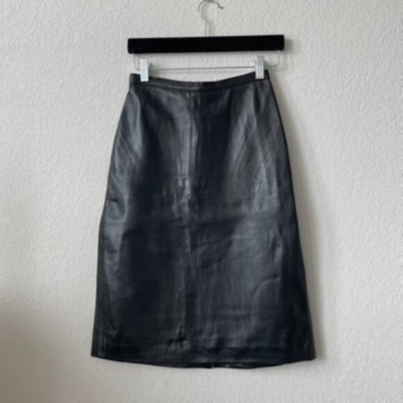 Leather Midi Pencil Skirt Size Small - Picture 3 of 8